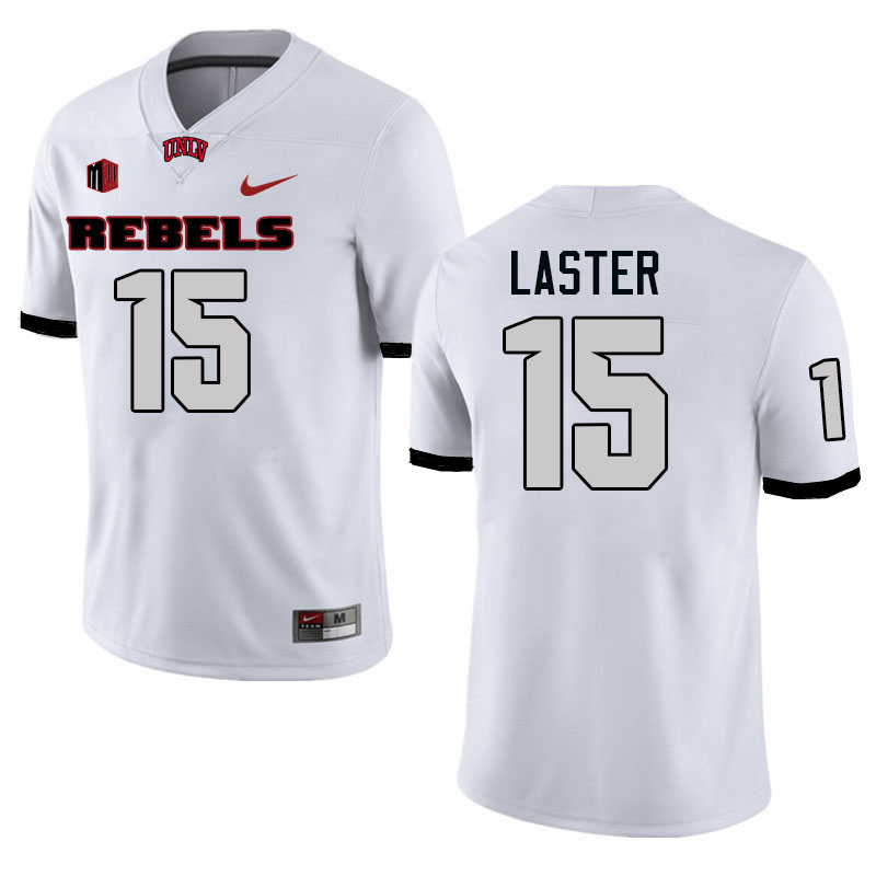 Men #15 Melvin Laster UNLV Rebels College Football Jerseys Stitched-White Men #15 Melvin Laster UNLV Rebels College Football Jerseys Stitched-White